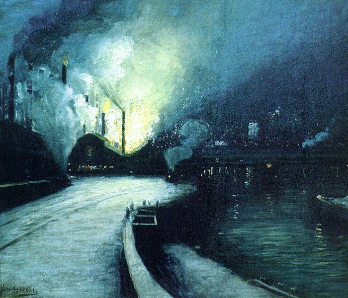 Aaron Harry Gorson Industrial Scene, Pittsburgh Norge oil painting art